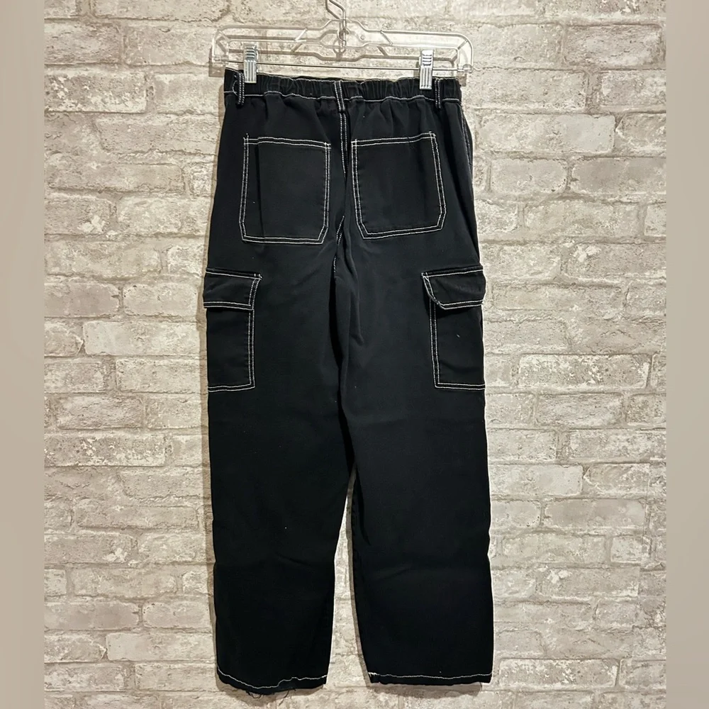 Black Denim Cargo Jeans - Picture 2 of 12